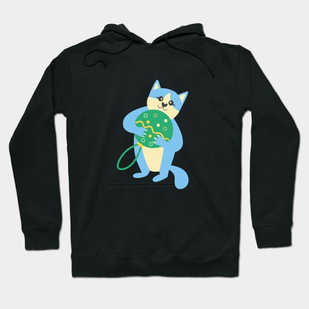 Cute Christmas Cat Hoodie by FunnyMoonCosmic